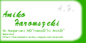 aniko haromszeki business card